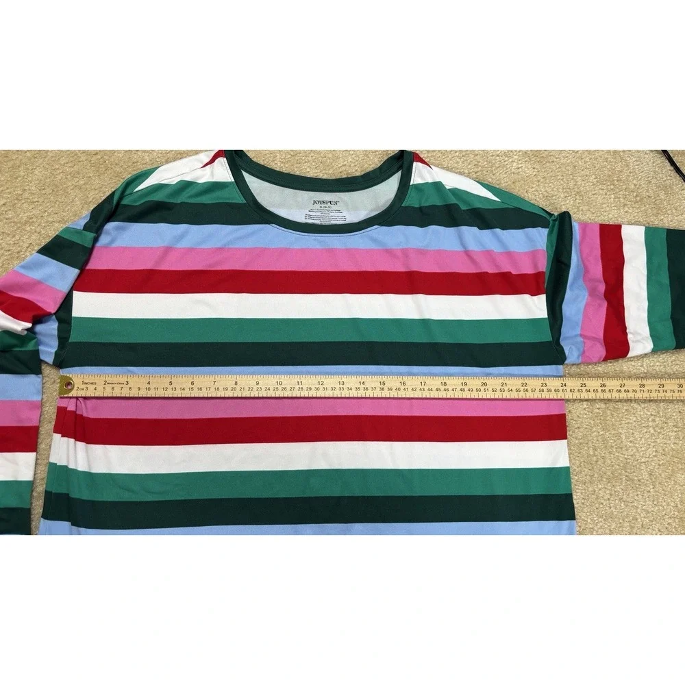 2-Piece Cotton Knit Striped Long Sleeve Pajama Set XL